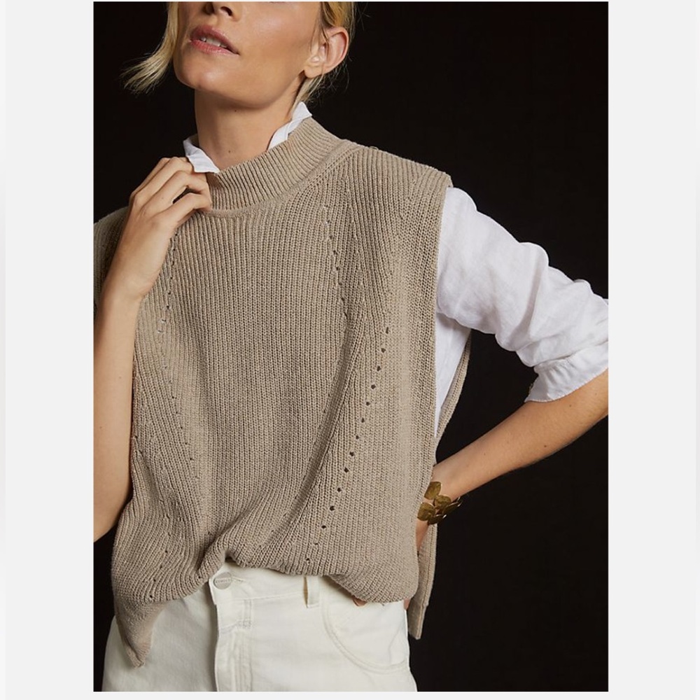 Anthropologie Pilcro Mock Neck Layering Sweater Vest